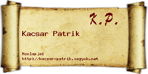 Kacsar Patrik névjegykártya