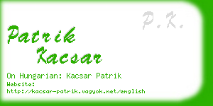 patrik kacsar business card